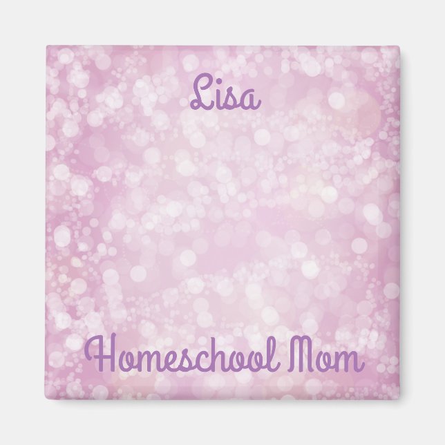 Imán Purple Bokeh Homeschool Mom (Frente)