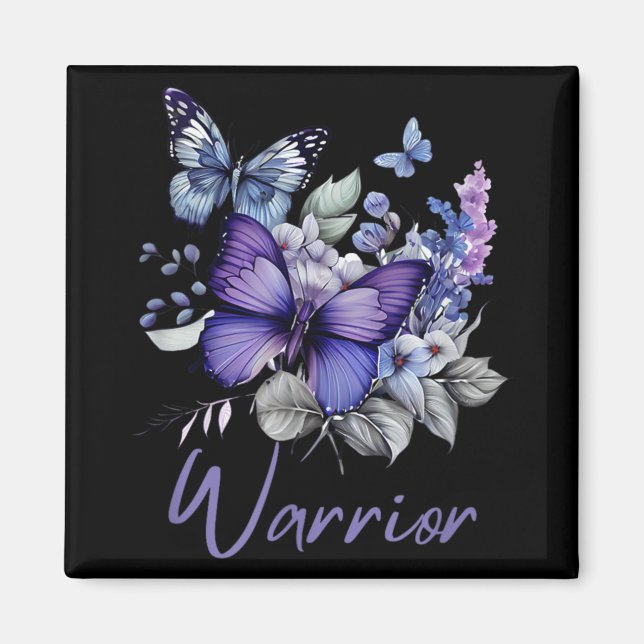 Imán Purple Butterflies Warrior Suicide Prevention Awar (Frente)