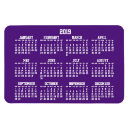 Imán Purple Calendar 2019 Grandes Magnates Flexibles