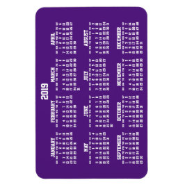 Imán Purple Calendar 2019 Grandes Magnates Flexibles