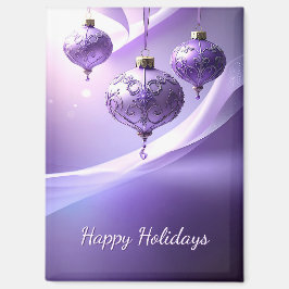 Imán Purple Decorative Christmas Ball Holiday Magnet