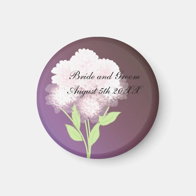 Imán Purple Floral Save the Date (Frente)