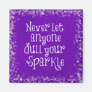 Imán Purple Girly Inspiradora Sparkle Cita