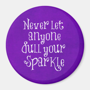 Imán Purple Girly Inspiradora Sparkle Cita