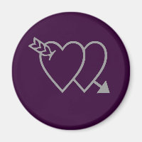 Imán Purple Heart - Boda del Aniversario del Amor