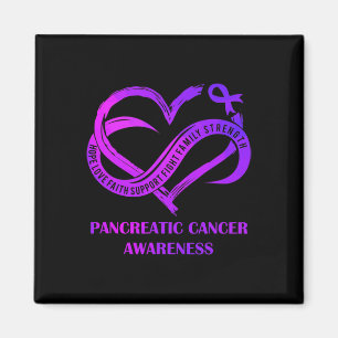 Imán Purple Heart Hope Love Faith Pancreatic Cancer Awa
