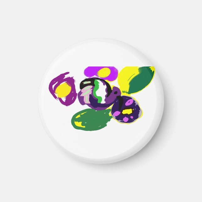 Imán Purple hummingbird and flowers  (Frente)