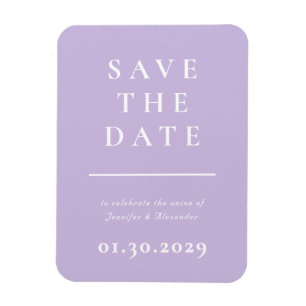 Imán Purple Modern Save the Date Magnet