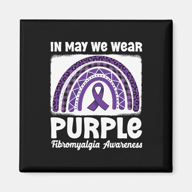 Imán Purple Rainbow Support Fibro Warrior Fibromialgia (Frente)