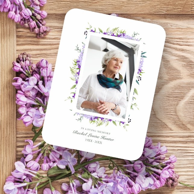Imán Purple Shades Garland In Loving Memory Photo (Subido por el creador)