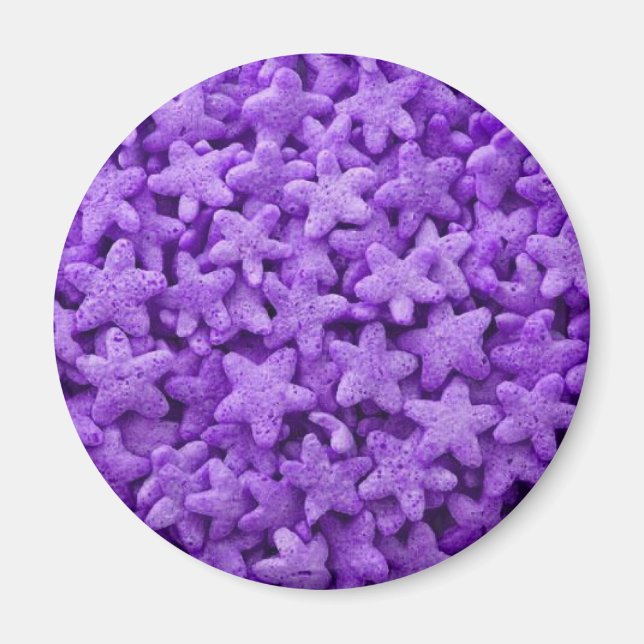 Imán Purple Stars Cereal Breakfast Food Pattern (Frente)