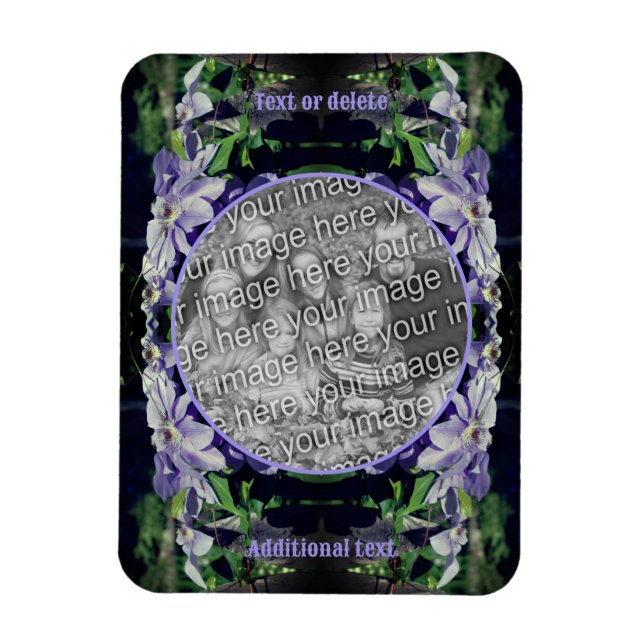 Imán Púrpura Clematis En El Marco De La Cercada Añadir  (Vertical)