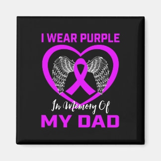 Imán Púrpura En Memoria De Mi Papá Corazón De Cáncer Pa