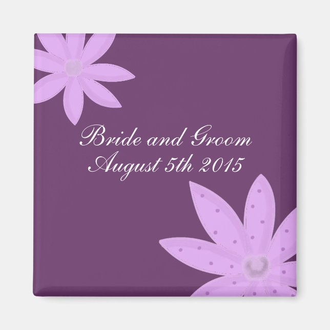 Imán Púrpura Flor Guardar la fecha (Frente)