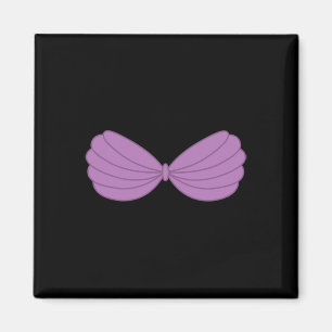 Imán Púrpura Mermaid Seashell Bra Personalizado Graphic