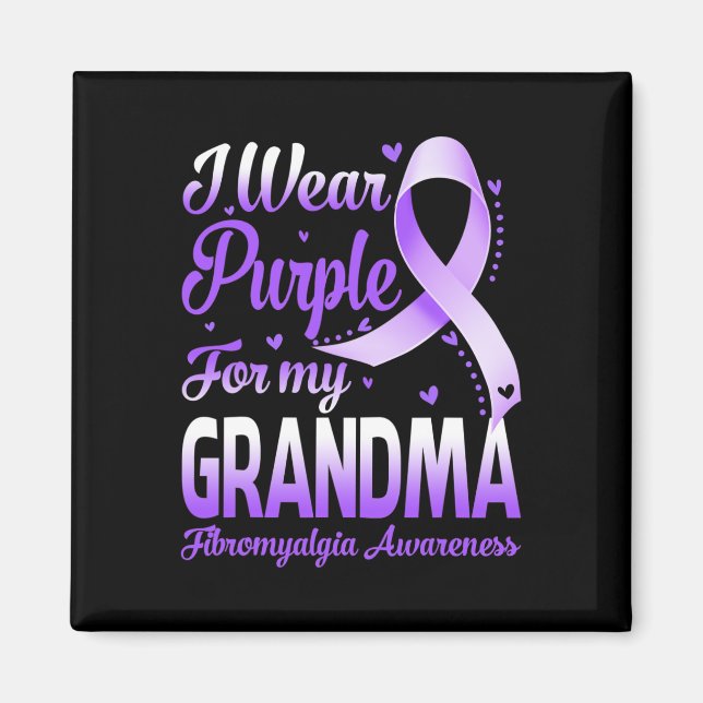 Imán Púrpura Para Mi Abuela Fibromialgia Conciencia (Frente)
