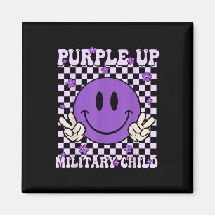 Imán Púrpura Para Niños Militares Groovy Niño Militar