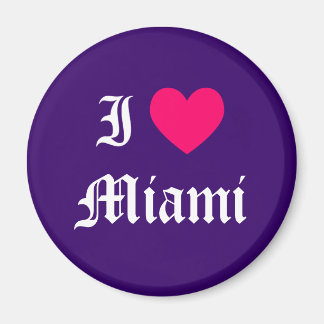 Imán Púrpura rosa y blanco me encanta Miami