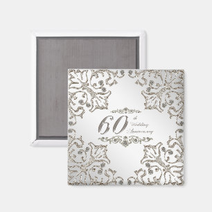 Imán Purpurina 60.º aniversario de Boda de diamantes