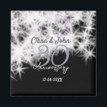 Imán Purpurina de aniversario de 30 bodas gris plateado<br><div class="desc">Diseño</div>