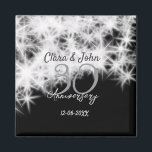 Imán Purpurina de aniversario de 30 bodas gris plateado<br><div class="desc">Diseño</div>