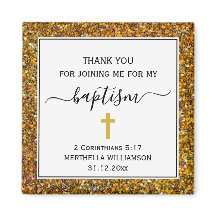 Purpurina de oro BAPTISM ADULTO Gracias