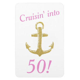 Imán Purpurina de oro cruisin en año de cumpleaños