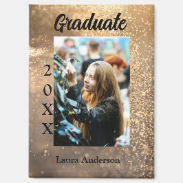 Imán Purpurina de oro graduación de foto añadir texto d