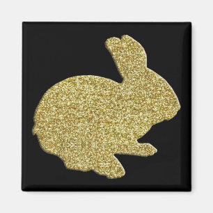 Imán Purpurina de oro Silhouette Easter Bunny Magnet