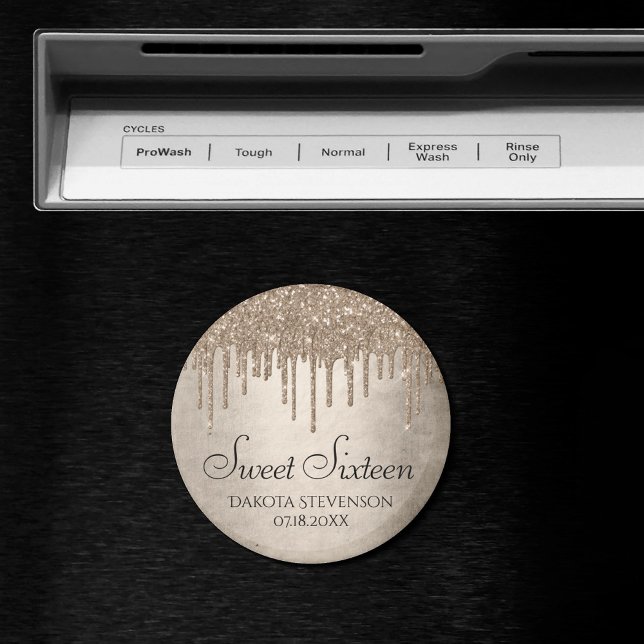 Imán Purpurina de tazas de goteo | Champán Dulce Diecis (Subido por el creador)