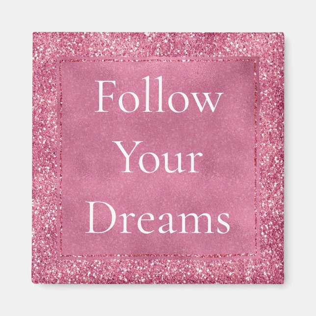 Imán Purpurina Girly Pink Sparkle Glitz (Frente)