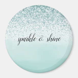 Imán Purpurina Mint Ombre personalizado