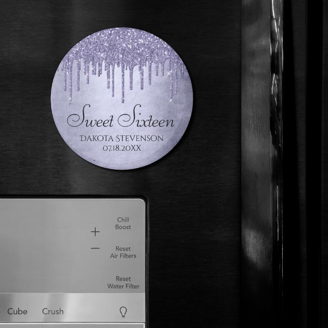 Imán Purpurina morado de goteo | Lavender Sweet Diecisé (Subido por el creador)