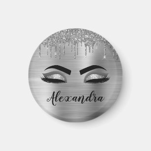 Imán Purpurina plateado Sparkle Eyelashes Monograma