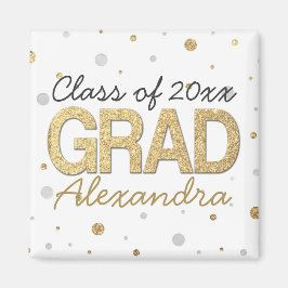 Imán Purpurina Relieve metalizado dorado Confetti Perso