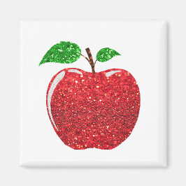 Imán Purpurina rojo de imitación de Apple