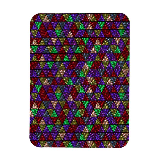 Imán Purpurina. Rojo, verde, morado. (Vertical)