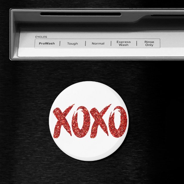 Imán Purpurina rojo XOXO | Pincel moderno de moda (Subido por el creador)