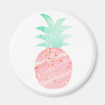 Purpurina Rosa y Oro Pineapple Magnet