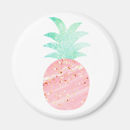 Imán Purpurina Rosa y Oro Pineapple Magnet