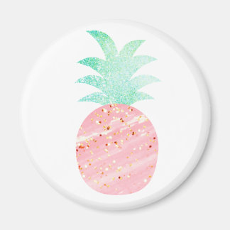 Imán Purpurina Rosa y Oro Pineapple Magnet