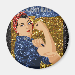Imán purpurina rosie the riveter