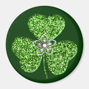 Imán Purpurina Shamrock and Flower Magnet