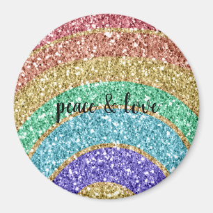 Imán Purpurina Sparkle Gold Rainbow personalizado