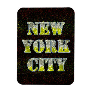 Imán Purpurinas de Oro Plateado de Nueva York