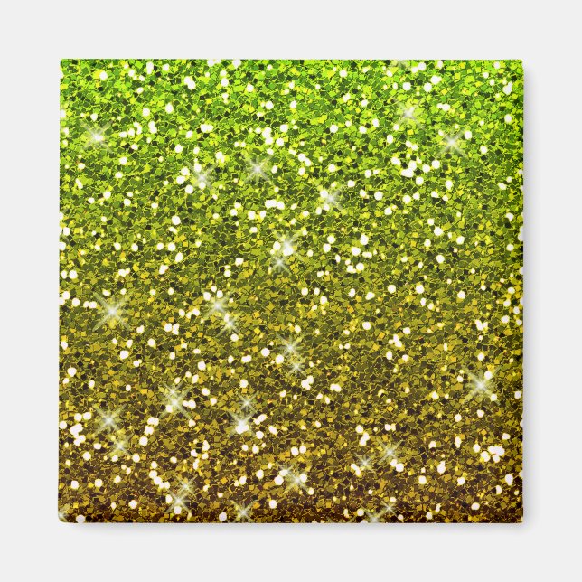 Imán Purpurinas de oro verde brillante (Frente)