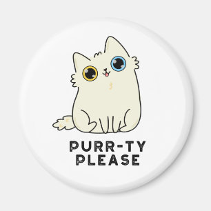 Imán Purr-ty Please Funny Kitty Cat Pun