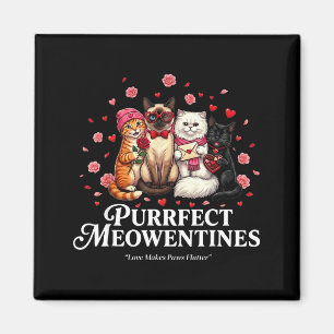 Imán Purrfect Meowentines Cute San Valentín Amantes de 