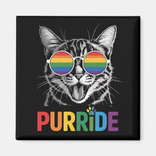 Imán Purride Cat Gay Lesbian Rainbow LGBTQ Ally Orgullo