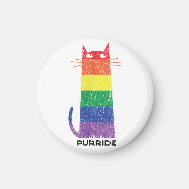 Imán Purride Shirt LGBT Funny Gay Primo Gato Diciendo G (Frente)